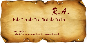 Rózsás Antónia névjegykártya